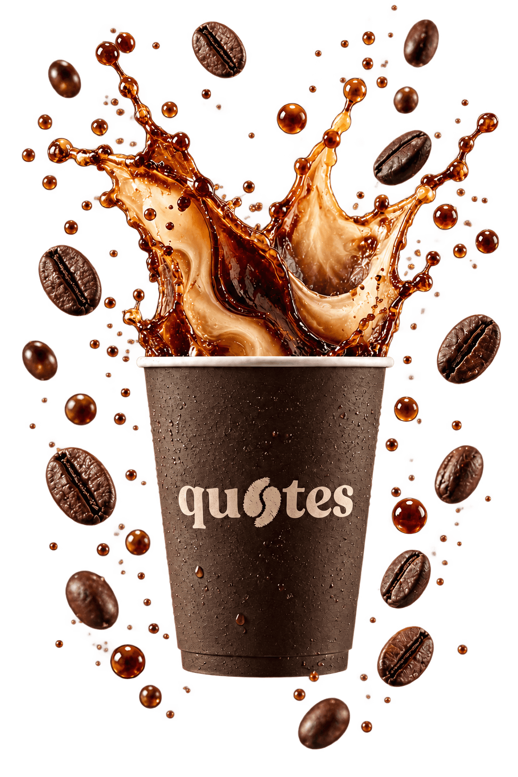 Quotes cup with coffee splash